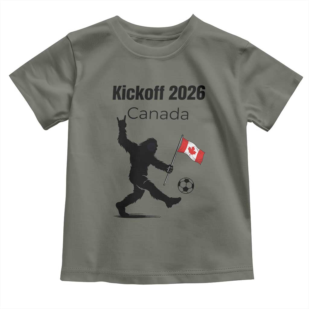 Funny Bigfoot Canada Soccer Toddler T Shirt Kickoff 2026