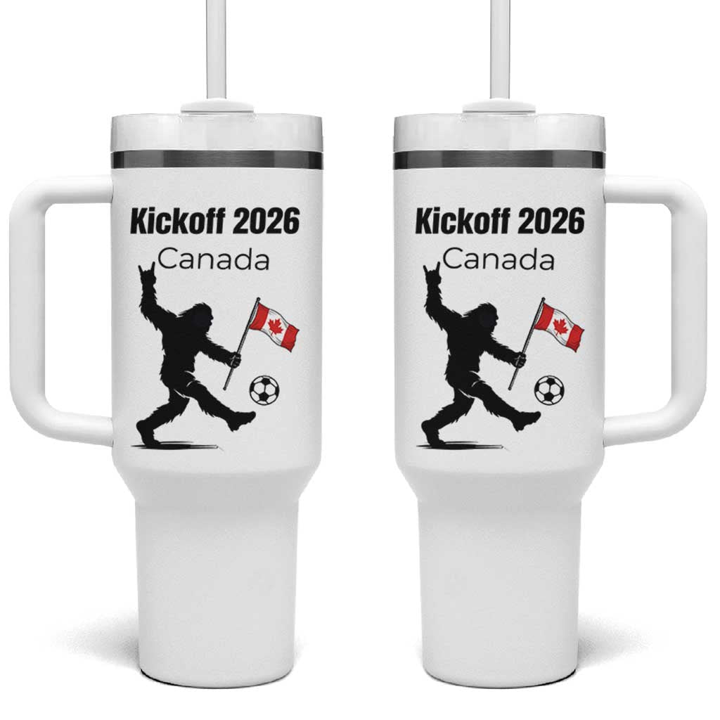 Funny Bigfoot Canada Soccer Tumbler With Handle Kickoff 2026