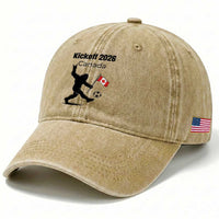 Funny Bigfoot Canada Soccer Washed Cotton Baseball Cap Kickoff 2026