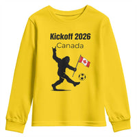Funny Bigfoot Canada Soccer Youth Sweatshirt Kickoff 2026