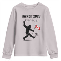 Funny Bigfoot Canada Soccer Youth Sweatshirt Kickoff 2026