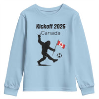 Funny Bigfoot Canada Soccer Youth Sweatshirt Kickoff 2026