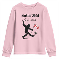 Funny Bigfoot Canada Soccer Youth Sweatshirt Kickoff 2026