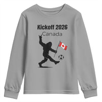 Funny Bigfoot Canada Soccer Youth Sweatshirt Kickoff 2026