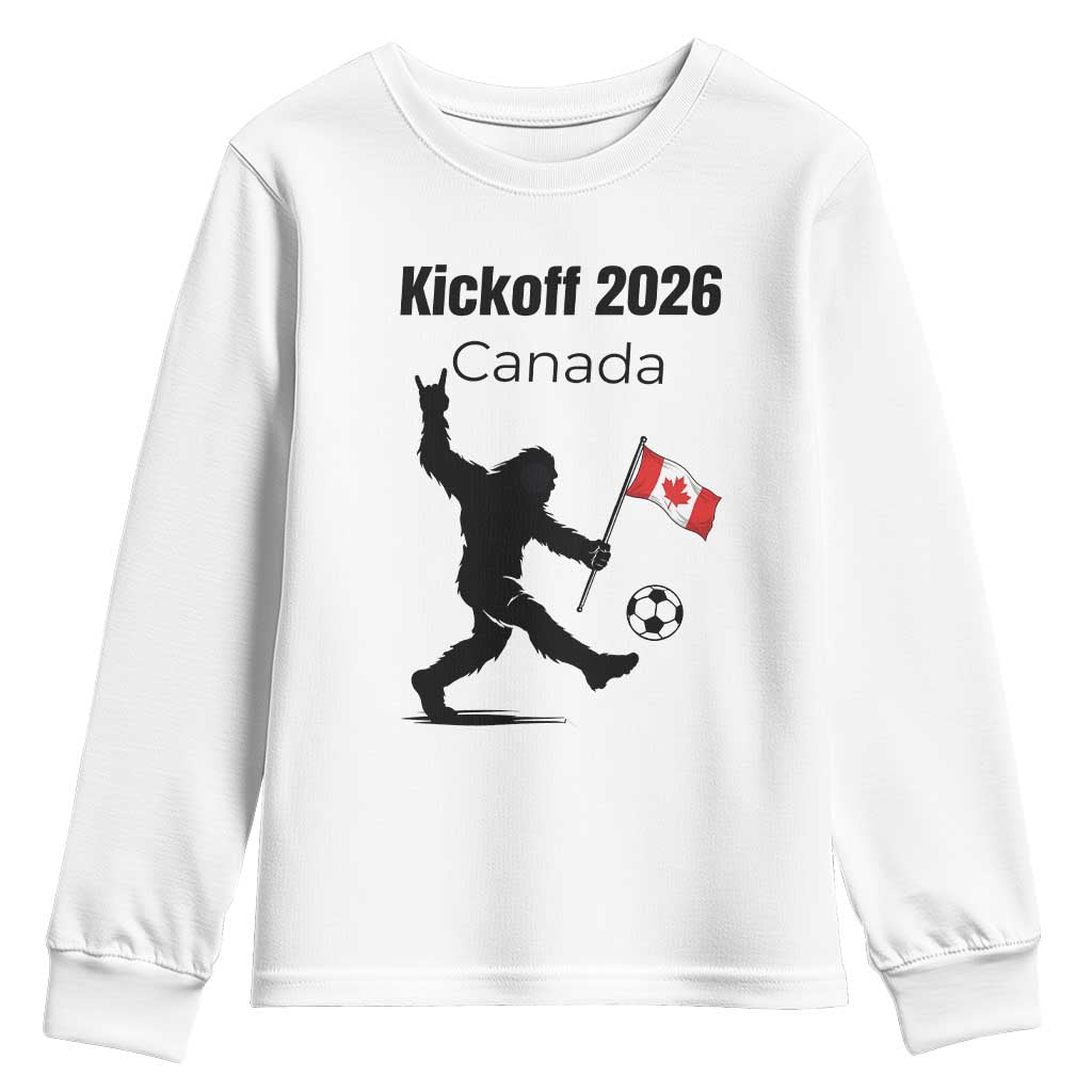 Funny Bigfoot Canada Soccer Youth Sweatshirt Kickoff 2026