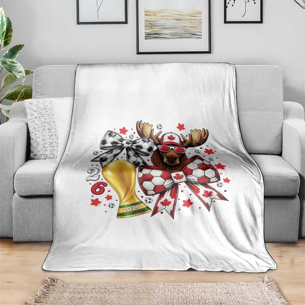 Proud Canada Soccer 2026 Throw Blanket Canadian Football Fan