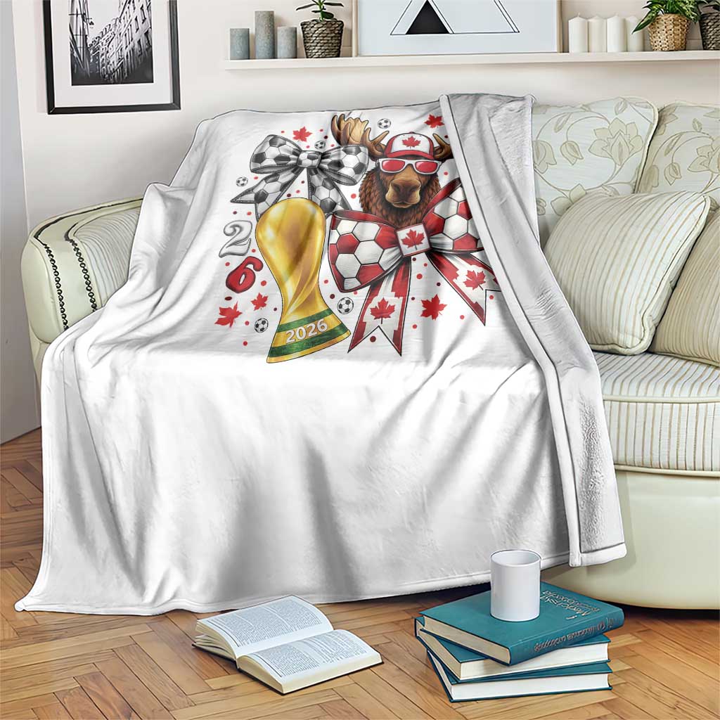 Proud Canada Soccer 2026 Throw Blanket Canadian Football Fan