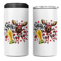 Proud Canada Soccer 2026 4 in 1 Can Cooler Tumbler Canadian Football Fan