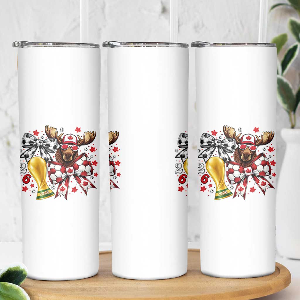 Proud Canada Soccer 2026 Skinny Tumbler Canadian Football Fan