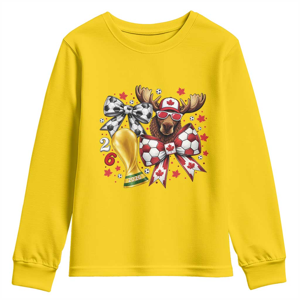 Proud Canada Soccer 2026 Youth Sweatshirt Canadian Football Fan