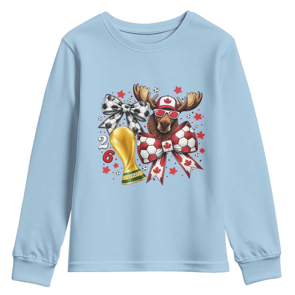 Proud Canada Soccer 2026 Youth Sweatshirt Canadian Football Fan