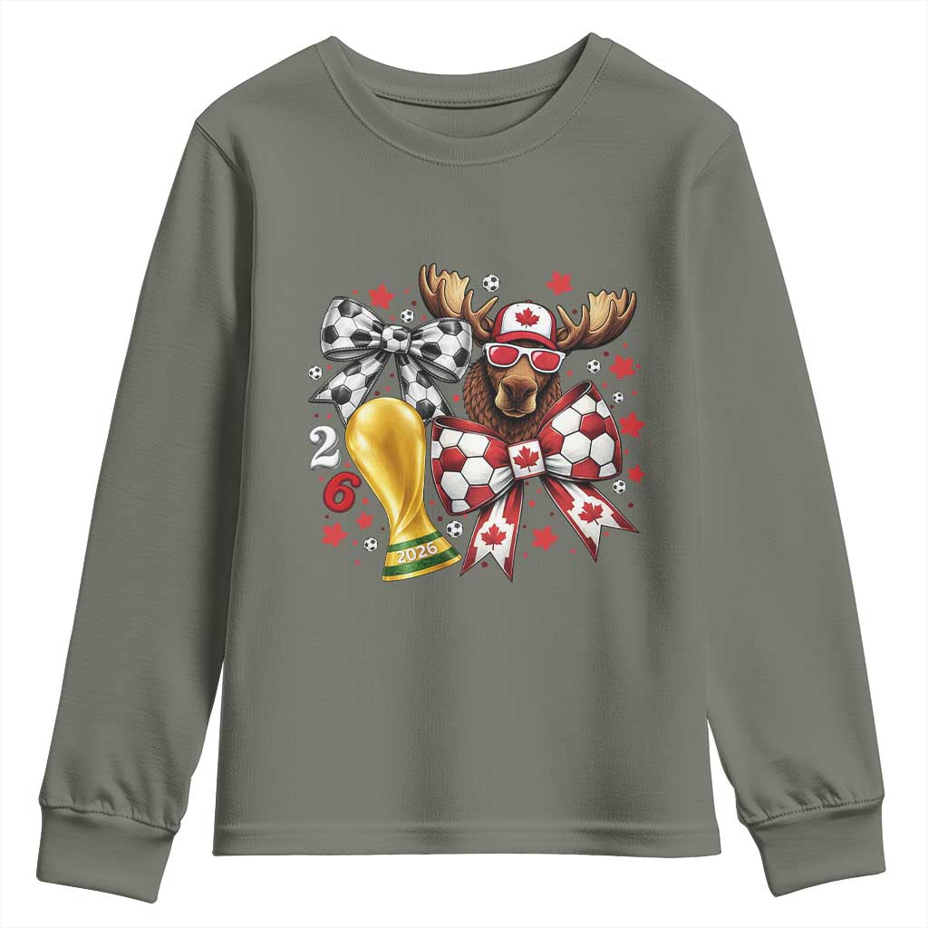Proud Canada Soccer 2026 Youth Sweatshirt Canadian Football Fan