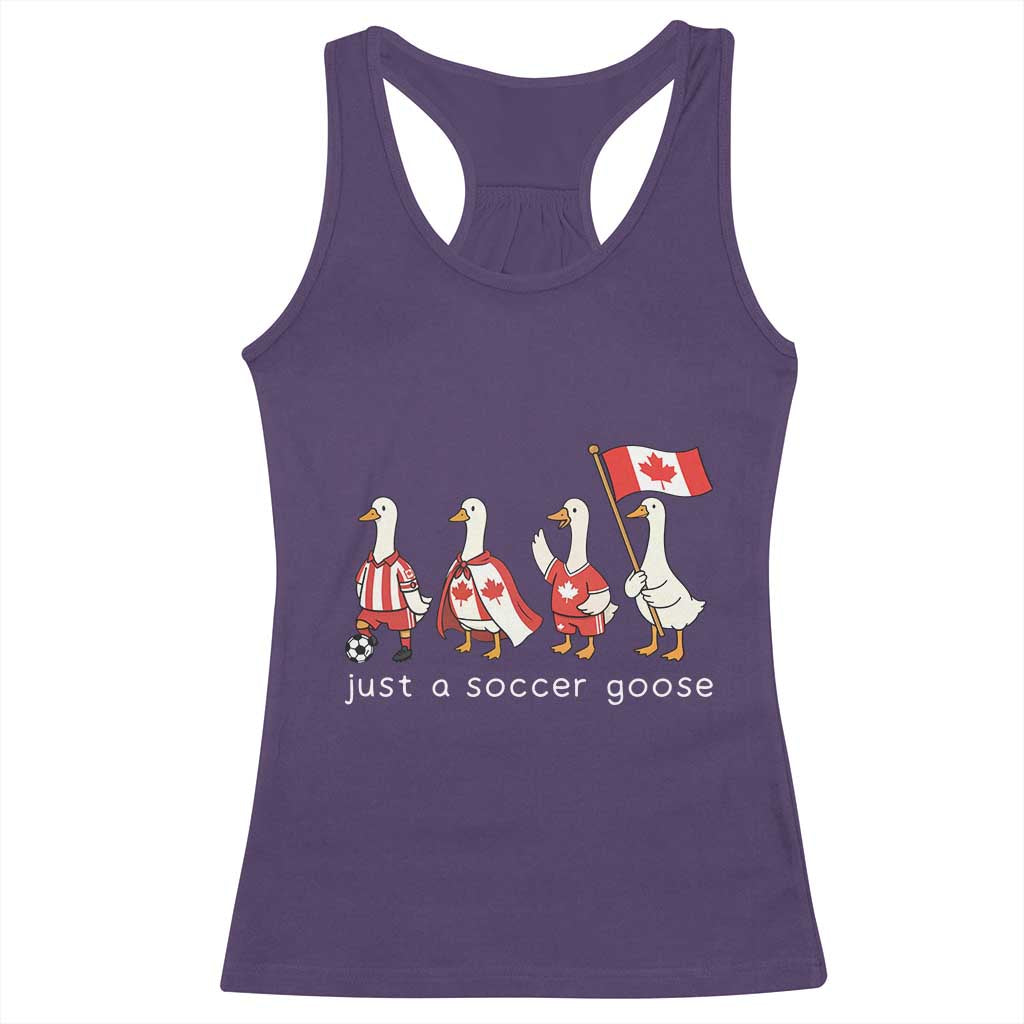 Funny Just A Soccer Goose Racerback Tank Top Canada Soccer Lover