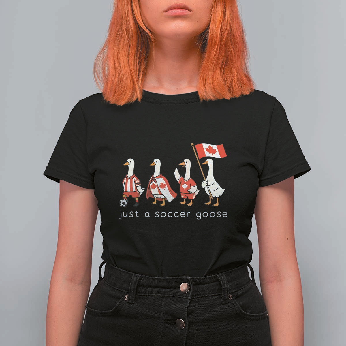 Funny Just A Soccer Goose T Shirt For Women Canada Soccer Lover