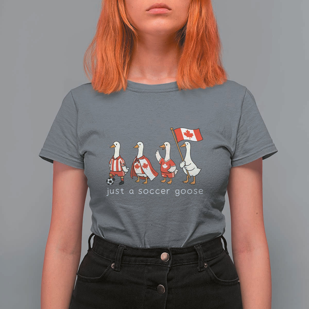 Funny Just A Soccer Goose T Shirt For Women Canada Soccer Lover