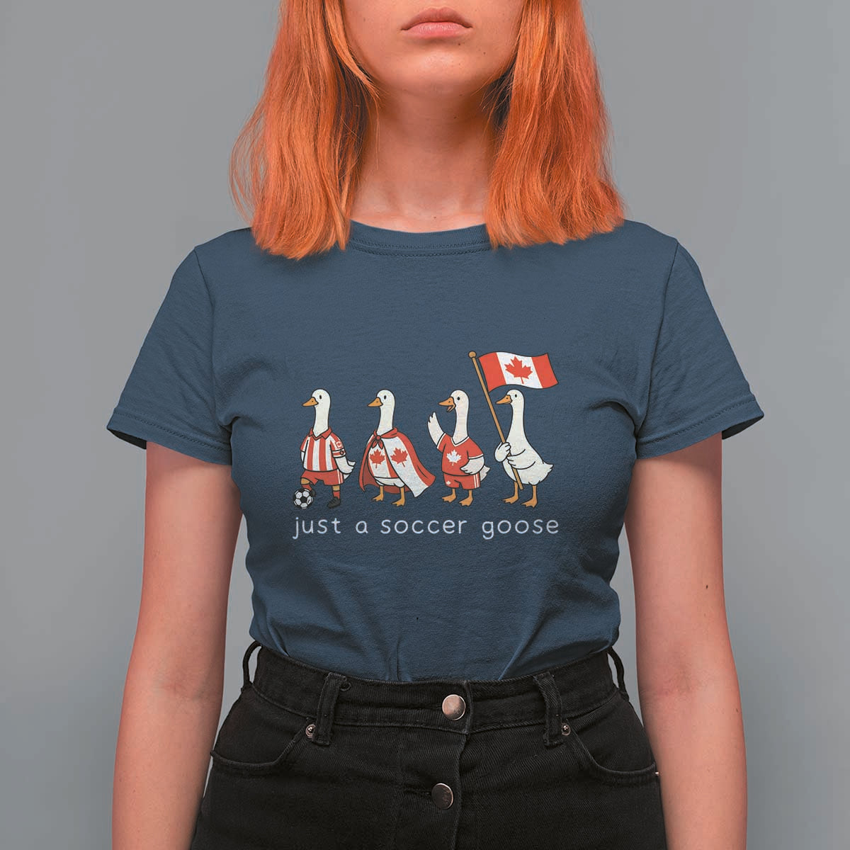 Funny Just A Soccer Goose T Shirt For Women Canada Soccer Lover