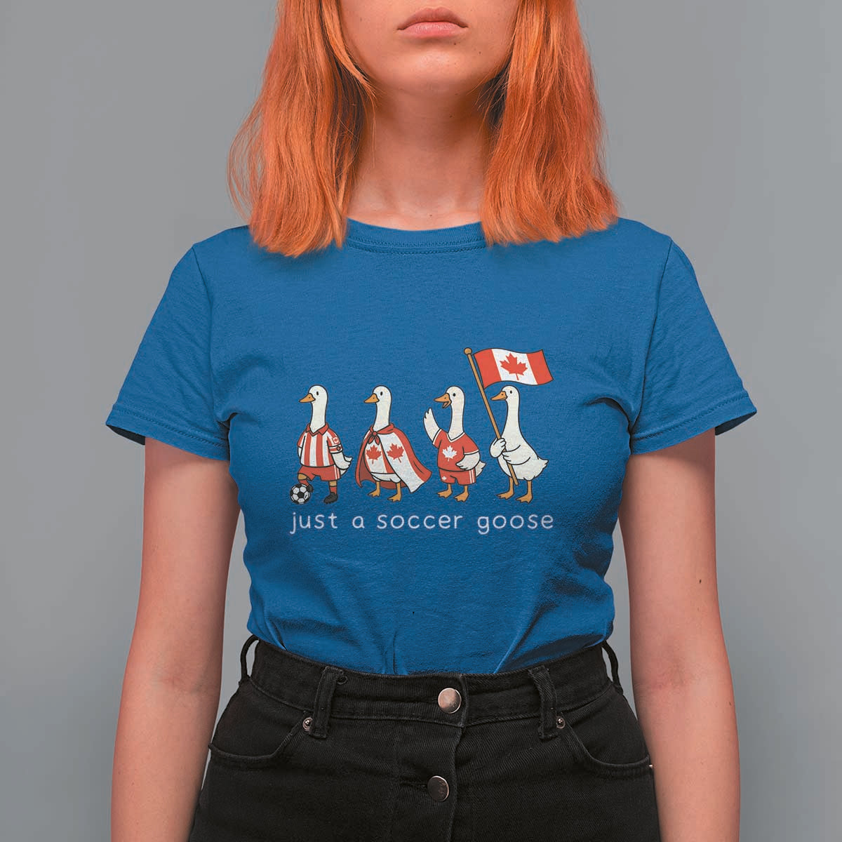 Funny Just A Soccer Goose T Shirt For Women Canada Soccer Lover