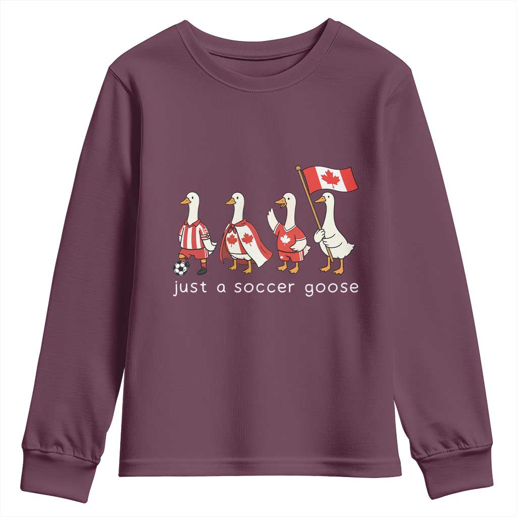 Funny Just A Soccer Goose Youth Sweatshirt Canada Soccer Lover