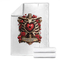 Love Runs Through My Bones Throw Blanket Funny Skeleton Soccer Player Gift