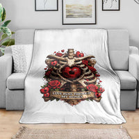 Love Runs Through My Bones Throw Blanket Funny Skeleton Soccer Player Gift