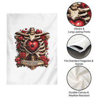 Love Runs Through My Bones Garden Flag Funny Skeleton Soccer Player Gift