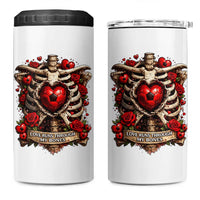 Love Runs Through My Bones 4 in 1 Can Cooler Tumbler Funny Skeleton Soccer Player Gift
