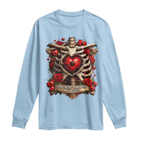 Love Runs Through My Bones Long Sleeve Shirt Funny Skeleton Soccer Player Gift