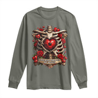 Love Runs Through My Bones Long Sleeve Shirt Funny Skeleton Soccer Player Gift