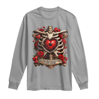 Love Runs Through My Bones Long Sleeve Shirt Funny Skeleton Soccer Player Gift