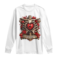 Love Runs Through My Bones Long Sleeve Shirt Funny Skeleton Soccer Player Gift