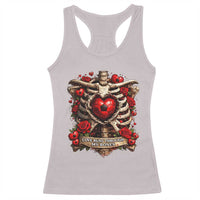 Love Runs Through My Bones Racerback Tank Top Funny Skeleton Soccer Player Gift