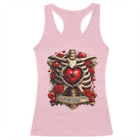 Love Runs Through My Bones Racerback Tank Top Funny Skeleton Soccer Player Gift
