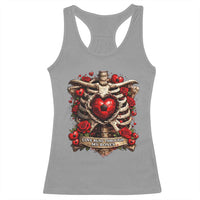 Love Runs Through My Bones Racerback Tank Top Funny Skeleton Soccer Player Gift