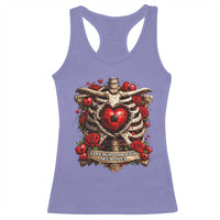 Love Runs Through My Bones Racerback Tank Top Funny Skeleton Soccer Player Gift