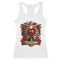 Love Runs Through My Bones Racerback Tank Top Funny Skeleton Soccer Player Gift