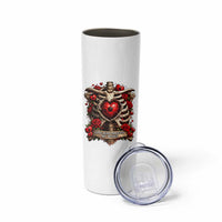 Love Runs Through My Bones Skinny Tumbler Funny Skeleton Soccer Player Gift
