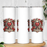 Love Runs Through My Bones Skinny Tumbler Funny Skeleton Soccer Player Gift