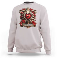 Love Runs Through My Bones Sweatshirt Funny Skeleton Soccer Player Gift