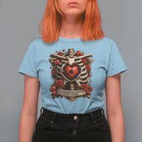 Love Runs Through My Bones T Shirt For Women Funny Skeleton Soccer Player Gift