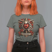 Love Runs Through My Bones T Shirt For Women Funny Skeleton Soccer Player Gift