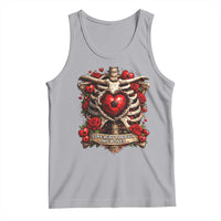 Love Runs Through My Bones Tank Top Funny Skeleton Soccer Player Gift