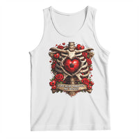 Love Runs Through My Bones Tank Top Funny Skeleton Soccer Player Gift