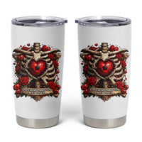 Love Runs Through My Bones Tumbler Cup Funny Skeleton Soccer Player Gift