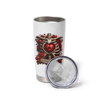 Love Runs Through My Bones Tumbler Cup Funny Skeleton Soccer Player Gift