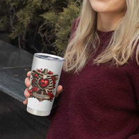 Love Runs Through My Bones Tumbler Cup Funny Skeleton Soccer Player Gift