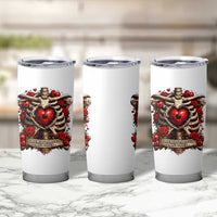Love Runs Through My Bones Tumbler Cup Funny Skeleton Soccer Player Gift