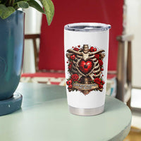 Love Runs Through My Bones Tumbler Cup Funny Skeleton Soccer Player Gift