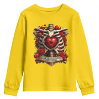 Love Runs Through My Bones Youth Sweatshirt Funny Skeleton Soccer Player Gift