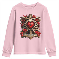 Love Runs Through My Bones Youth Sweatshirt Funny Skeleton Soccer Player Gift