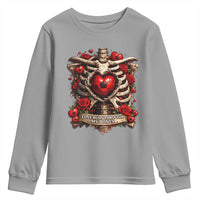 Love Runs Through My Bones Youth Sweatshirt Funny Skeleton Soccer Player Gift